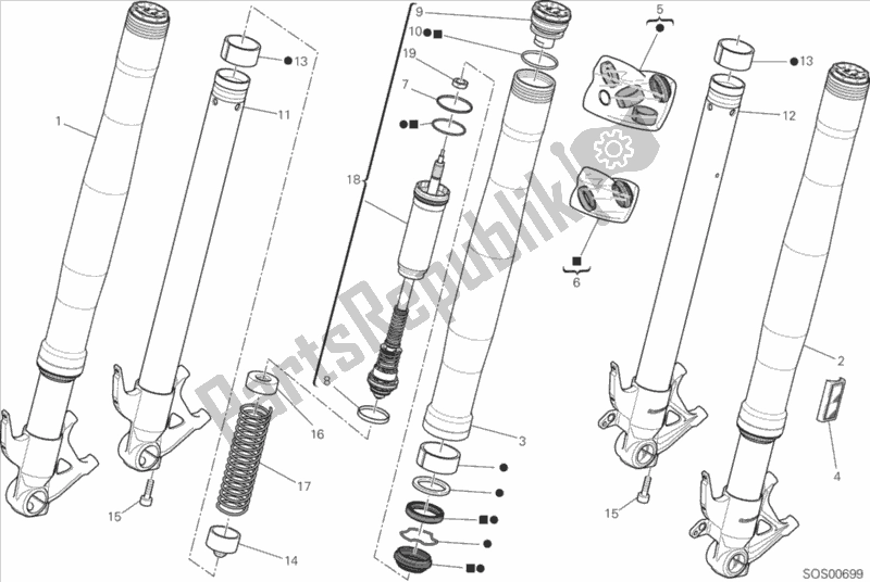 All parts for the 21a - Front Fork of the Ducati Superbike 899 Panigale ABS Thailand 2015